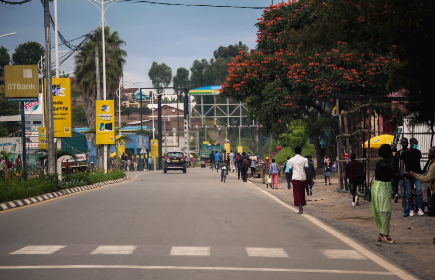 A street scene in Rwanda.